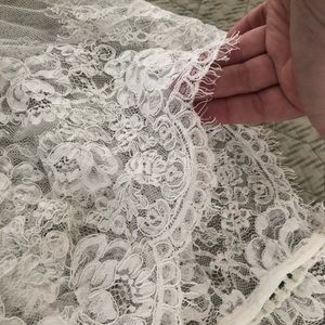 Ivory Chantilly Lace Custom Wedding Bolero with Long Sleeves. Made in Ukraine.